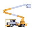 Bucket truck front side view vehicle Royalty Free Stock Photo