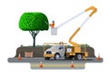 Bucket truck tree surgeon city service vehicle Royalty Free Stock Photo