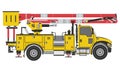 Bucket Truck or Utility Truck equipped with an extendable hydraulic boom vector illustration Royalty Free Stock Photo