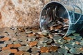 Bucket of USA Coins Royalty Free Stock Photo