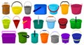 Bucket vector cartoon set icon. Vector illustration plastic bucketful on white background. Isolated cartoon set icon