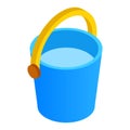 Bucket of water isometric 3d icon