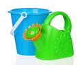 Bucket and watering can Royalty Free Stock Photo