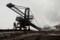 Bucket wheel excavator on a walking-rail track Royalty Free Stock Photo