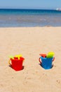 Buckets on the beach Royalty Free Stock Photo