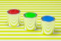 The buckets of colorful paint with white background, 3d rendering Royalty Free Stock Photo