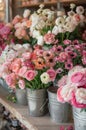 Buckets Filled With Flowers
