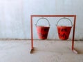 Buckets of Sand to stop fire Royalty Free Stock Photo