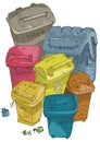 Buckets for separated garbage collection.