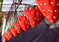 Buckets strawberry shape , strawberry pots Royalty Free Stock Photo