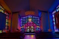 Buckfast Abbey Stained glass windows reflection