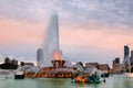 Buckingham fountain and Chicago city Royalty Free Stock Photo