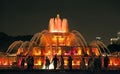 Buckingham Fountain on Full Display at Night in Chicago