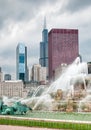 Buckingham Memorial Fountain in the center of Grant Park in Chicago downtown, Illinois, USA Royalty Free Stock Photo