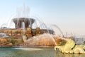 Buckingham Memorial Fountain in the center of Grant Park in Chicago downtown, USA Royalty Free Stock Photo