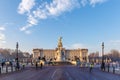 Buckingham palace in early winter morning Royalty Free Stock Photo