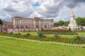 Buckingham Palace and its colorful gardens in London Royalty Free Stock Photo