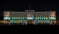 Buckingham Palace in London at night Royalty Free Stock Photo