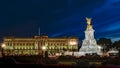 Buckingham Palace at night, London`s residence of the British Monarch at blue hour Royalty Free Stock Photo