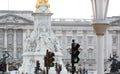 Buckingham palace is the residence of queen Elizabeth II the monarch of the United Kingdom. London, UK Royalty Free Stock Photo