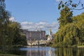 Buckingham Palace seen from St. James Park in London Royalty Free Stock Photo