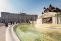 Buckingham Palace view from the fountain of Victoria Memorial, London, UK Royalty Free Stock Photo