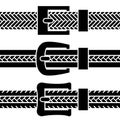 Buckle braided belt black symbols Royalty Free Stock Photo