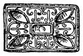 Buckle, rectangular Anglo-Saxon, vintage engraving