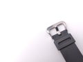 Buckles and black rubber straps watch are isolated Royalty Free Stock Photo