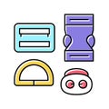 buckles clothes accessories color icon vector illustration