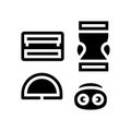 buckles clothes accessories glyph icon vector illustration