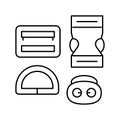 buckles clothes accessories line icon vector illustration