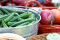 Bucket of Okra Royalty Free Stock Photo