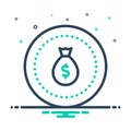Mix icon for Bucks, cash and wealth Royalty Free Stock Photo