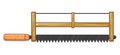 Bucksaw. Vector. Joiner or carpenter saw for sawing wood, plywood and other materials. Flat cartoon style. Royalty Free Stock Photo