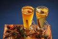 Buckthorn and orange-apple cocktails Royalty Free Stock Photo