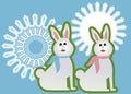 Bucktooth easter bunnies Royalty Free Stock Photo