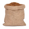 Buckwheat in bag from sacking Royalty Free Stock Photo