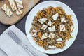 Buckwheat with carrot and chopped adygei cheese