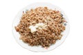 Buckwheat cereal with the cow oil Royalty Free Stock Photo