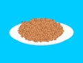 Buckwheat cereal in plate isolated. Healthy food for breakfast.