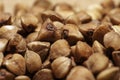 Buckwheat closeup background. fresh buckwheat. dry buckwheat texture Royalty Free Stock Photo