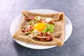 buckwheat crepe with egg cheese Royalty Free Stock Photo