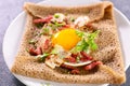 buckwheat crepe with egg cheese Royalty Free Stock Photo