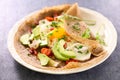 buckwheat crepe with egg cheese Royalty Free Stock Photo