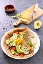 Buckwheat crepe with fried egg Royalty Free Stock Photo