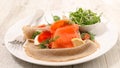 buckwheat crepe with salmon Royalty Free Stock Photo