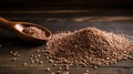 Buckwheat Grain on Wood Background with Copy Space