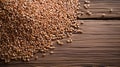 Buckwheat Grain on Wood Background with Copy Space