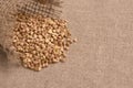 Buckwheat grains. Healthy food. Neutral background. Groats